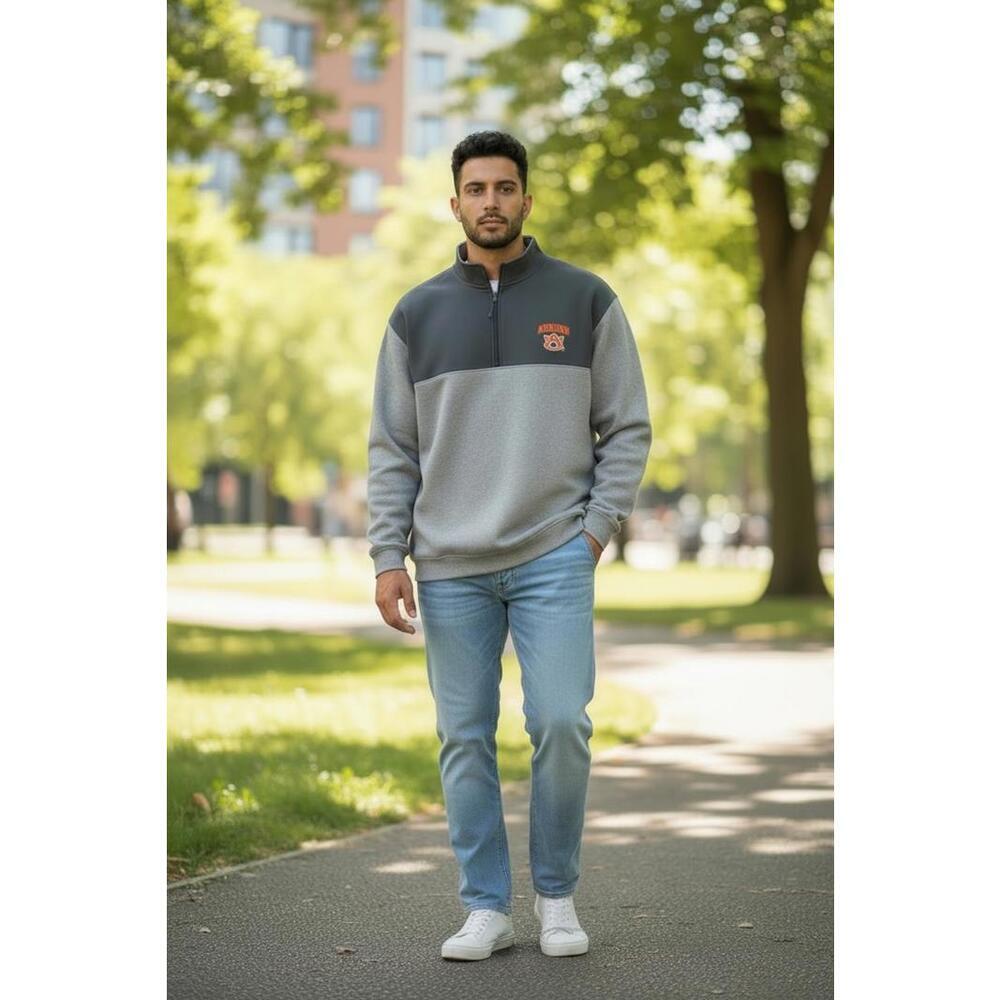 Champion Auburn Tigers NCAA Men's Quarter-Zip Pullover Sweatshirt, Size  2XL